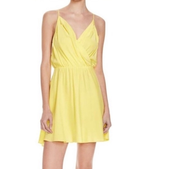 Amanda Uprichard Yellow Silk Mini Dress - Picture 1 of 8